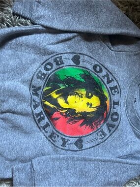 Bob Marley Kids' Gray Rasta Graphic Hoodie